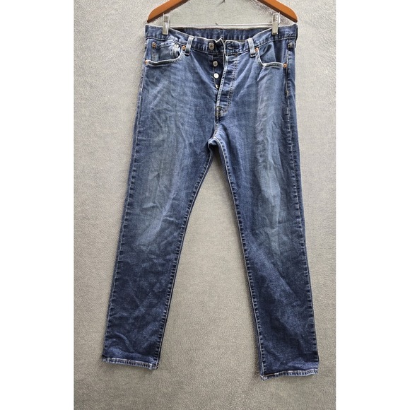 Levi's Other - Levi's 501 Men Jeans 34X32 Blue Denim Straight Button‎ Fly 28" Inseam